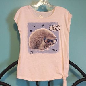 Justice- girl’s short sleeve shirt with hedgehog